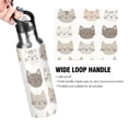 thumbnail image 4 of Yayeee 33oz Insulated Water Bottle Double Wall Stainless Steel with Flip Straw Lid, Light Gray Cat Pattern, 4 of 7