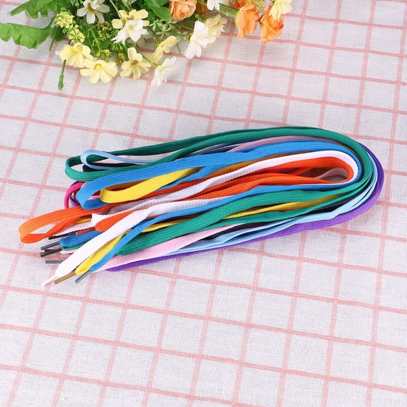 IBASETOY 12 Pairs Flat Laces for Sneakers Simple Durable Polyester Assorted Color for Sports Shoes