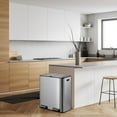 thumbnail image 4 of 16 Gallon (2x30L) Dual Kithcen Trash Can, Rectangular Hands-Free Dual Compartment Recycling Kitchen Step Trash Can with Soft-Close Lid, Built in Filter for Odor Control, 4 of 6