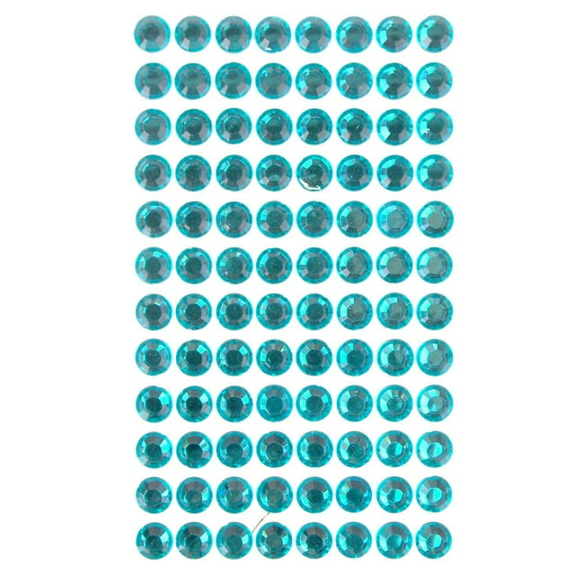 Round Adhesive Diamond Gem Stickers, Ice Blue, 10mm