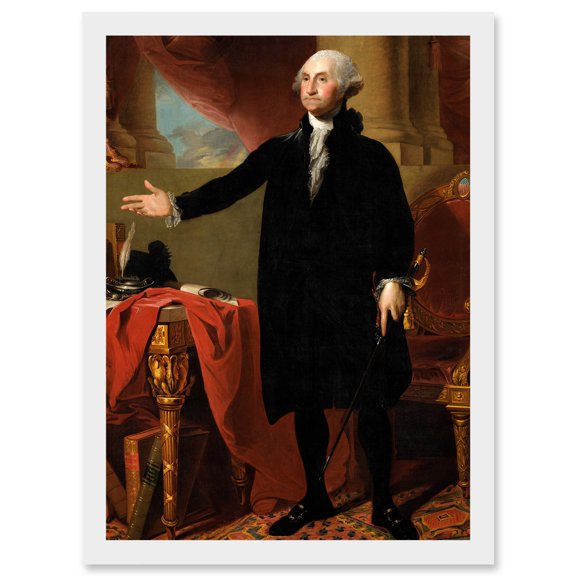 Stuart President George Washington A4 Artwork Framed Wall Art Print