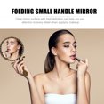 thumbnail image 3 of Makeup Mirror Retro Foldable Mirror Handheld Portable Mirror with Handle, 3 of 5