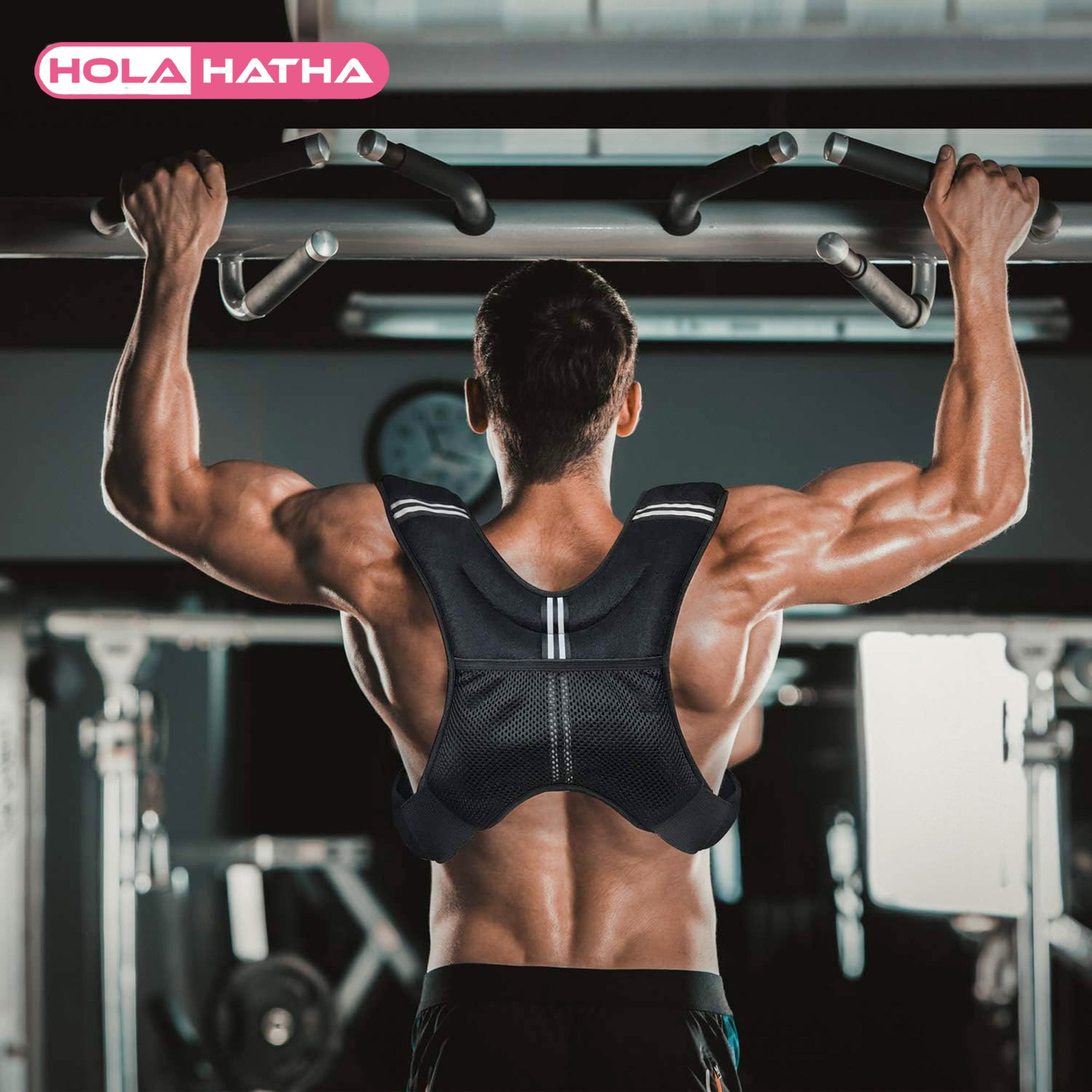 HolaHatha Weighted Vest for Running w/ Reflective Stripes & Elastic Straps