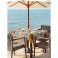 thumbnail image 3 of Outdoor Tablecloth with Umbrella Hole for Patio/Picnic/Party/Camping, Sunflower Vintage Waterproof Table Cloth Square Cover Washable, Yellow Floral Summer Botanical Retro Art (60"x 60"), 3 of 8