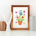 thumbnail image 5 of Handprint Plant Painting Stencil 8.3x11.7inch Large Flowerpot Stencil Reusable Flowers Butterflies Bees Drawing Template Star Heart Triangle Pattern Stencil for Home DIY Crafts Decor for DIY, 5 of 7