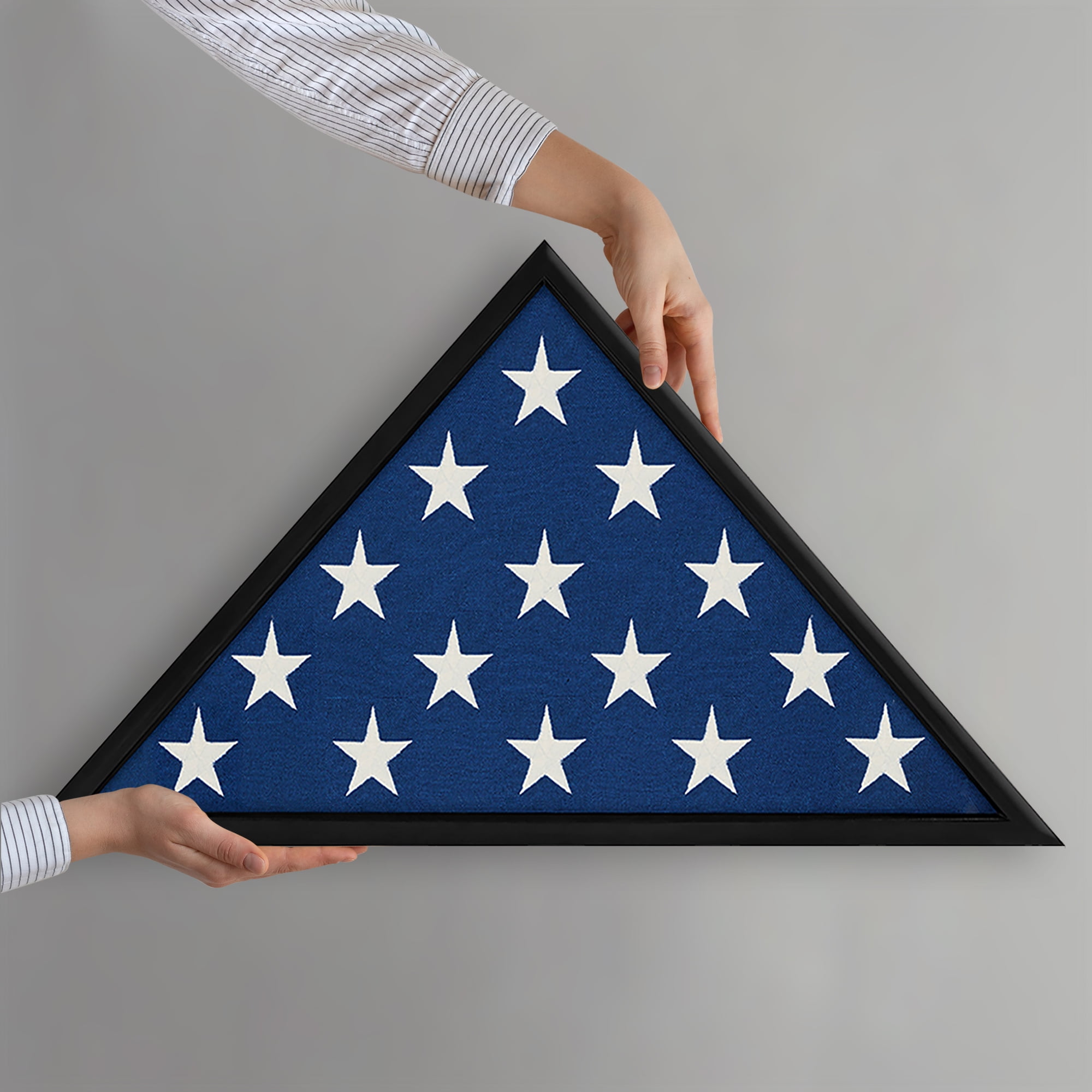Americanflat 5x9.5 Picture Frame Large Flag Display Case Fits Folded Burial Flags Silhouette Box Wall - Black