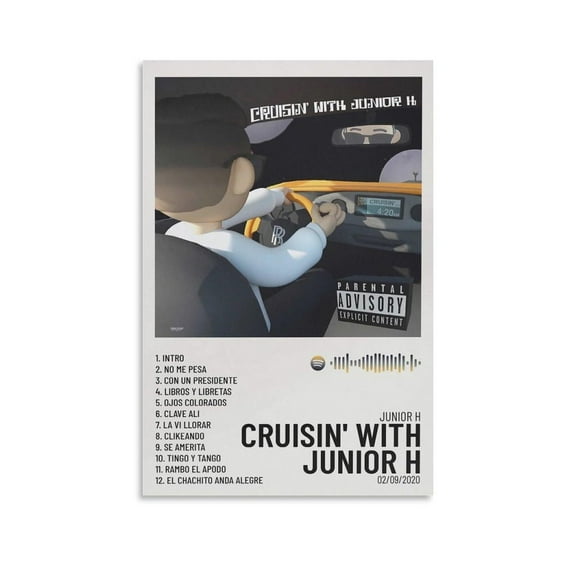 Junior H Cruisin' With Junior H Canvas Poster Wall Decorative Art Painting Living Room Bedroom Decoration Gift Unframed 16x24inch(40x60cm)