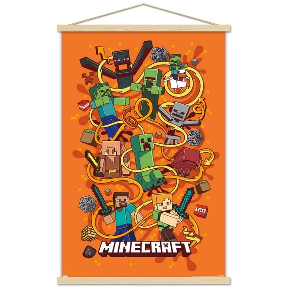 Minecraft - Funtage Wall Poster with Magnetic Frame, 22.375" x 34"
