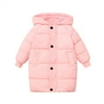 thumbnail image 2 of KAUOD Girls down Jackets Zip up Snap Buttons Hooded Puffer Coats Teen Kids Outdoor Windproof Warm Outwear with Pockets, 2 of 9