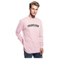 thumbnail image 2 of Daxton Retro Philadelphia Arch Font Long Sleeves T Shirt Soft Weight Cotton, Pink Tee Black Font, 1XL, 2 of 2