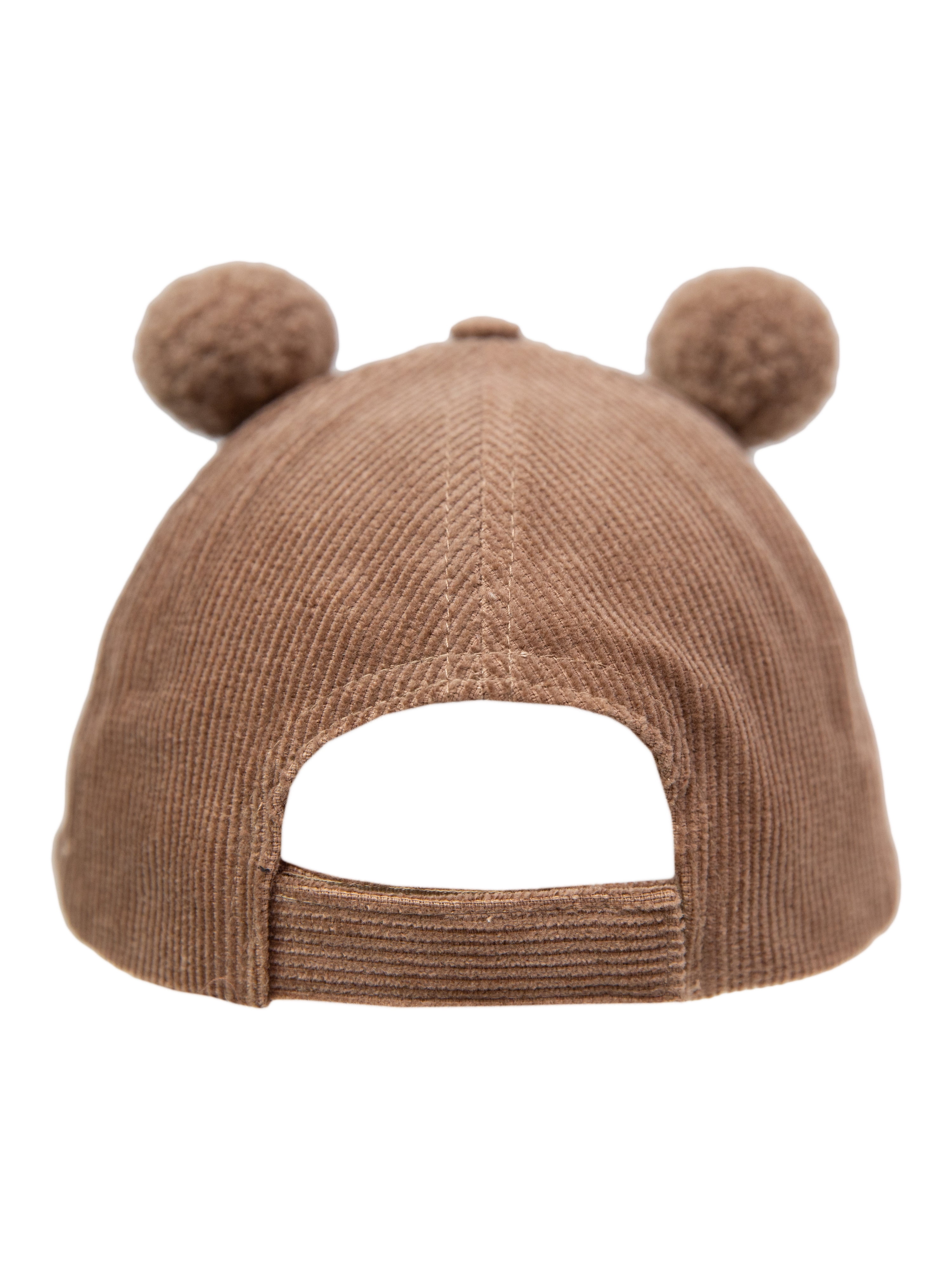 BFNY Girls Child Baseball Style Hat, Brown with 3-D Ears and Faux Sherpa Detail