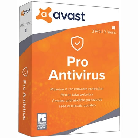 Avast Pro Antivirus 3 PCs, 2 Year (Win 7 Antivirus Best)