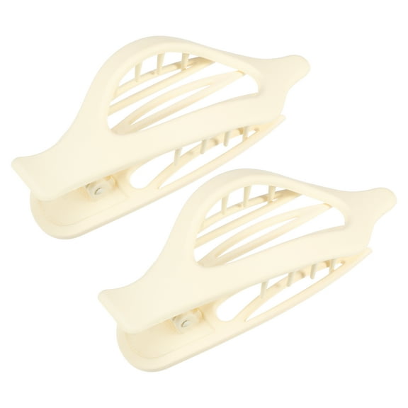 Unique Bargains 2pcs Plastic Hair Claws Hair Clips Hair Barrettes for Women White 4.69''x1.89''x1.02''