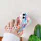 thumbnail image 5 of Funda suave para iPhone con correa de pulsera de flores de arcoíris (colorido, iPhone 13) JM, 5 of 6