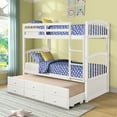 thumbnail image 3 of Bed Frame Twin Bunk Bed with Ladder, Safety Rail, Twin Trundle Bed with 3 Drawers for Teens Bedroom, Guest Room Furniture, 3 of 8