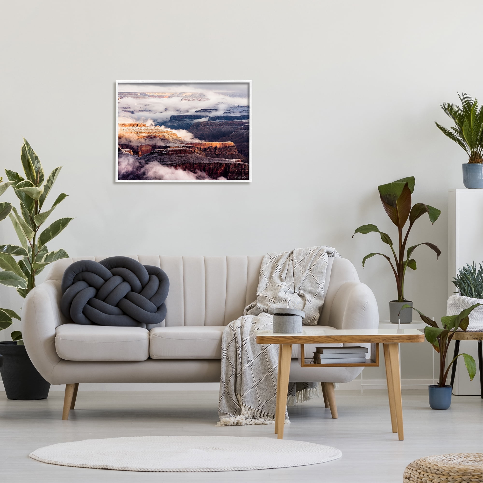 Stupell Industries Clouds & Mesa Scenery Landscape Photography White Framed Art Print Wall Art, 30 x 24
