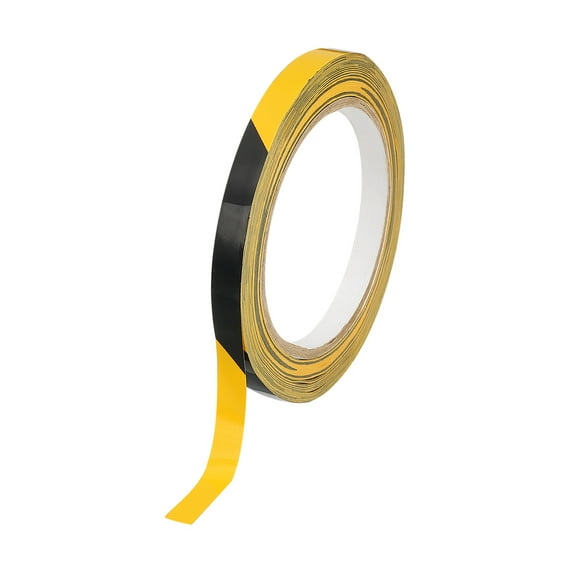 Uxcell Floor Marking Tape, Self-Adhesive Warning Safety Tape Caution Stripe for Walls Floors ["0.4 Inch x 110 ft"] Black/Yellow