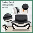 thumbnail image 5 of PonLiving Oversize Modern Leather Sofa Set with Loveseat and Armchair, 3-Piece Living Room Furniture Sets, Black&White, 5 of 7