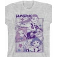 thumbnail image 2 of KPop Demon Hunters Panel Art Huntrx Youth Heather Gray Crew Neck Short Sleeve T-shirt-Small, 2 of 4