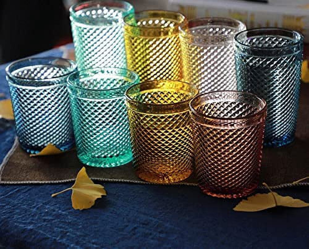 4-Pack) 9.5 oz Romantic Glass, Pink / Purple Thick Heavy Premium Drinking  Glasses, Vintage Hobnail Tumblers - Glassware Set for Juice, Beverages,  Beer, Cocktail (Purple, 4 Pack Highball) - Walmart.com