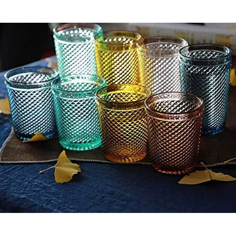 TINKER 11.5 oz Romantic Water Glasses,Elegant Gold Rimmed Glass Cups，  Premium Drinking Glasses Tumblers, Vintage Glassware for Juice, Beverages,  Beer, Cocktail 