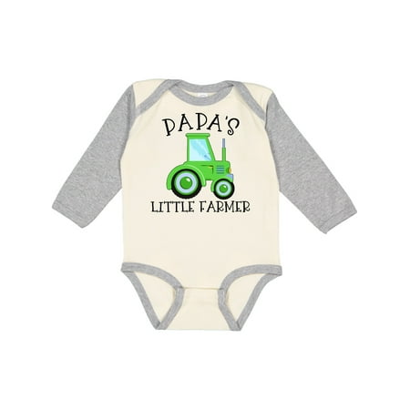 

Inktastic Papa s Little Farmer- Green Tractor Gift Baby Boy or Baby Girl Long Sleeve Bodysuit