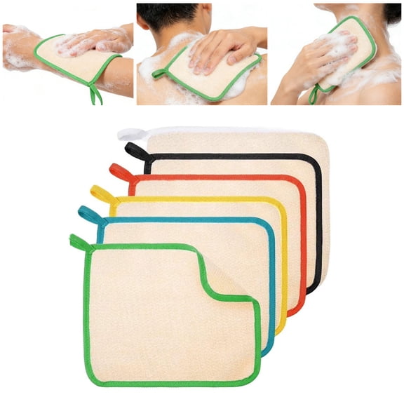 RYLZX 6 Pcs  10.23 x8.7inch Exfoliating Face and Body Wash Cloths Towel Weave Bath Exfoliating Scrub Massage Bath Cloth for Women and Men