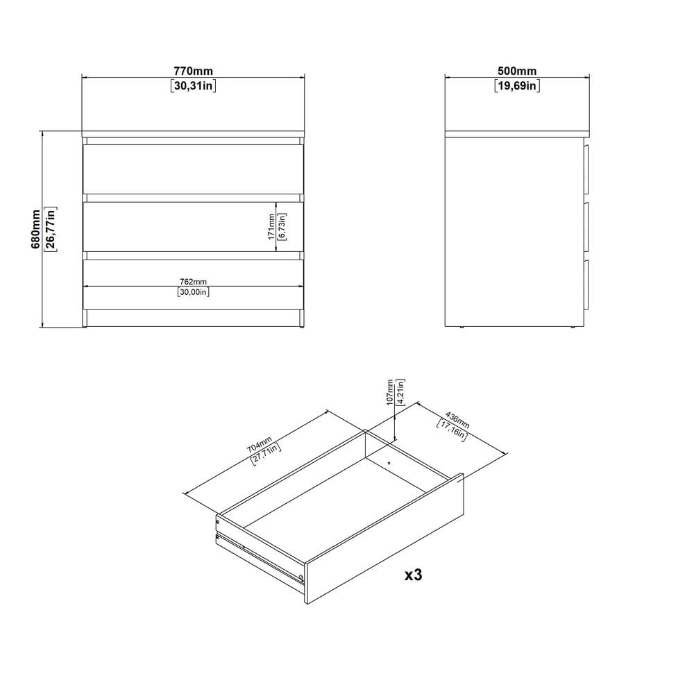 Tvilum  Scottsdale Jackson Hickory 3 Drawer Chest