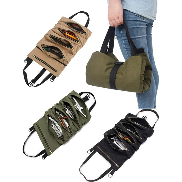 Super Tool Wrench Tool Roll Up Bag Canvas Tool Hanging Carrier Pouch