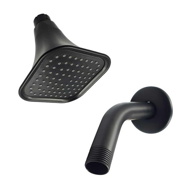 Regadera Piramidal 3 3/4 Negro Con Brazo Y Chapeton