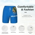 thumbnail image 3 of Mens Swim Trunks Oklahoma Flag Quick Dry Board Shorts with Compression Liner, 3 of 6