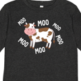 thumbnail image 4 of Inktastic Cute Cow Moo Farm Animal Boys or Girls Long Sleeve Toddler T-Shirt, 4 of 5