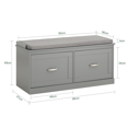 thumbnail image 2 of SoBuy FSR131-HG,Hallway Bedroom Storage Bench Shoe Bench Shoe Rack Shoe Cabinet with Seat Cushion, 2 of 7