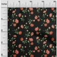 thumbnail image 1 of oneOone Silk Tabby Black Fabric Flower & Leaves Watercolor Sewing Material Print Fabric By The Yard 42 Inche Wide, 1 of 4