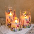 thumbnail image 4 of Velas sin llama AFINETH Glass con diseño remoto de colibrí floral, 4 of 7