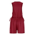 thumbnail image 5 of ZyeKqe Women Sleeveless Romper Short Overalls Loose Back Adjustable Summer Casual Jumpsuit with Pockets, 5 of 6