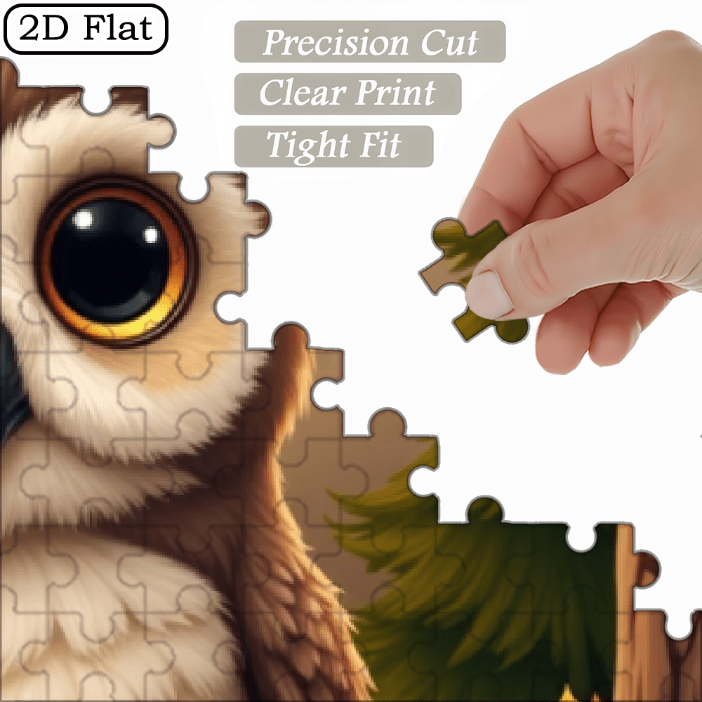 1000-piece vertical paper jigsaw puzzle - Cute Owl in a Tree Hole, size 29.5*20 inches.