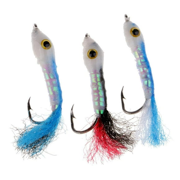 Almencla 3pcs Simulation Minnow Flies Wet Sinking Flies for Bass Salmon Fly Fishing