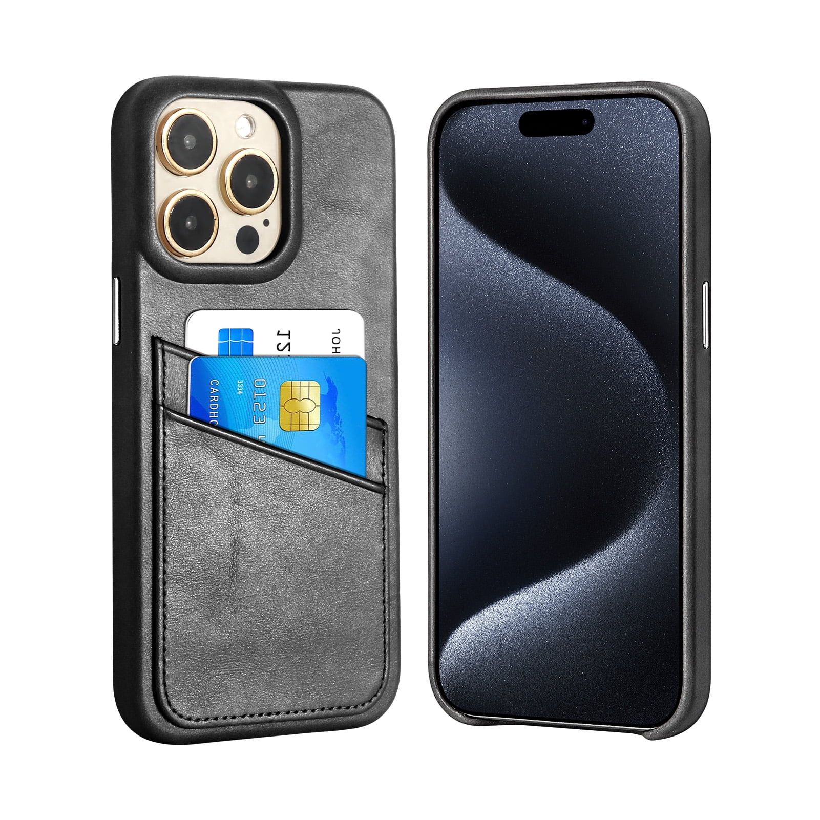 Luckycoin Handmade Genuine Leather Case for iPhone 13 Pro Max 6.7-Inch,Anti Slip Ultra-Thin Cover, Vintage Top Grain Leather,Card Holder for Apple iPhone 13 Pro Max Case
