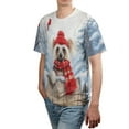 thumbnail image 4 of Playful Chinese Crested Welcomes Winter Snowy Day with Cardinal Bird All Over Print 3D Shirt Unisex Merch Dog Lover - 2017, 4 of 6