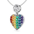 thumbnail image 2 of SuperJeweler 1/4 Carat Rainbow Pride Heart Necklace in 14 Karat White Gold, 18 inches for Men and Women!, 2 of 6