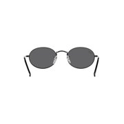 RAY-BAN RB3547 OVAL METAL Oval Shape Sunglasses Polished Black Frame / Dark Grey Lens 51mm
