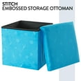thumbnail image 3 of Disney Stitch Kids' Embossed Storage Ottoman, Blue, 15" x 15" x 15", 3 of 7