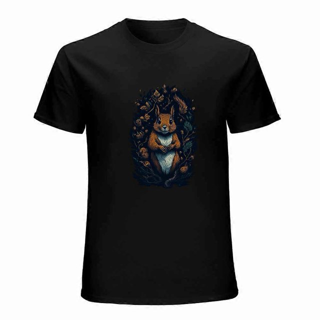Cute Squirrel T-shirt Cartoon Pattern T-shirt Illustration Art Unisex tees Aesthetic gift