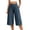 *Navy, variant on VBVC Women's Cotton Linen Pleated Wide Leg Capri Pants , Casual Summer Loose Crop Trousers For Women , Ladies' Flowy Lounge Pants with Pockets, Army Green , S-2XL