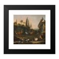 thumbnail image 2 of Abraham Jansz. Begeyn 22x20 Black Modern Framed Museum Art Print Titled - Landscape with Deer and Exotic Birds, 2 of 5