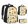 thumbnail image 2 of Naloa Tiger Lion Print Large Capacity Backpack Lunch Bag Pencil Case Combination 3 Piece Set for Student, 2 of 8