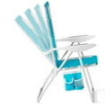 2Pack Mainstays Reclining Bungee Beach Chair, Teal