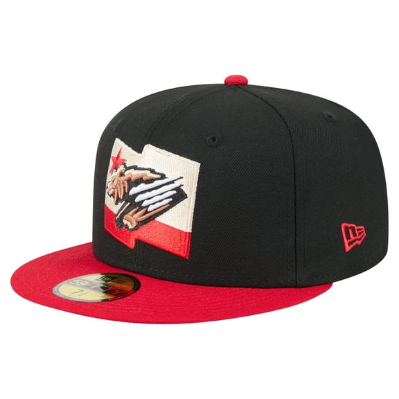 Men's-New Era Black/Red Fresno Grizzlies Authentic Collection 59FIFTY Fitted Hat