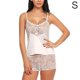 thumbnail image 1 of Conjunto de ropa de dormir de 2 piezas para mujer, sexy, con cuello en V, espalda descubierta, pantalones cortos, ropa de dormir, blanco, S Inevent XX000230-05, 1 of 7